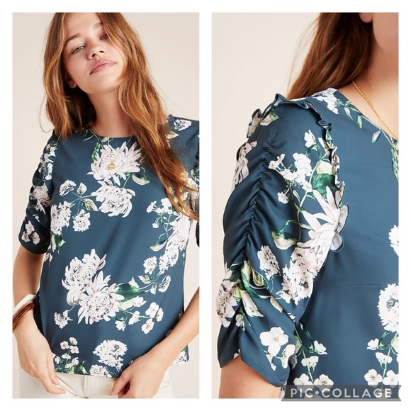 EUC Anthropologie Dolan Jodie Floral Blouse - Picture 2 of 11